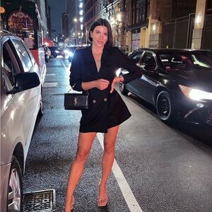 ASTR Elegant Black Double-Breasted Blazer Dress